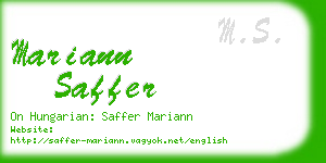 mariann saffer business card